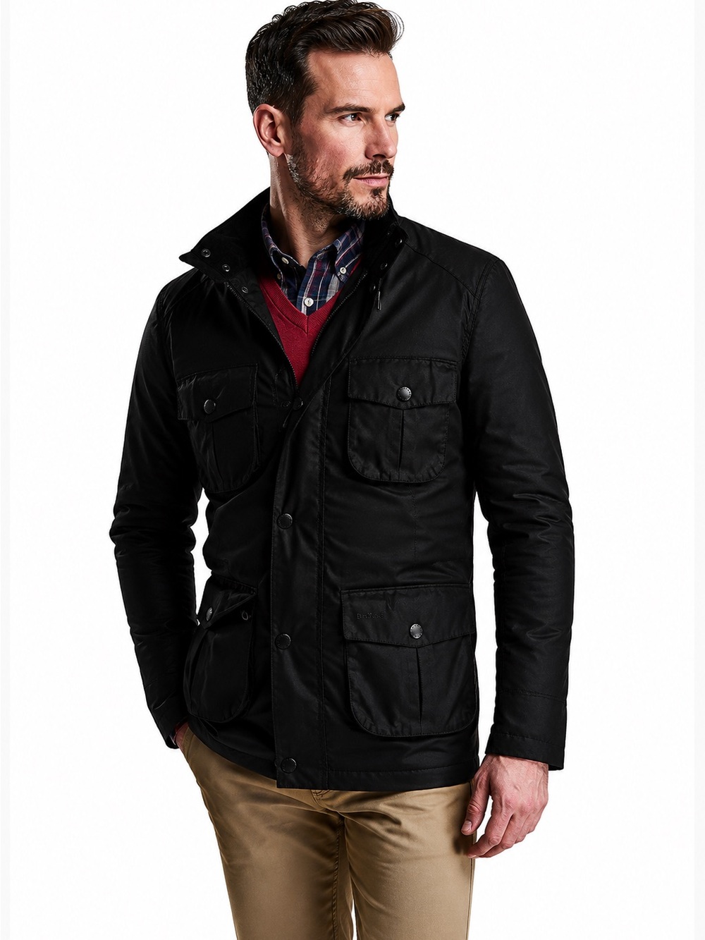 Barbour - Corbridge Wax Jacket - Black Waxed Cotton - Size L